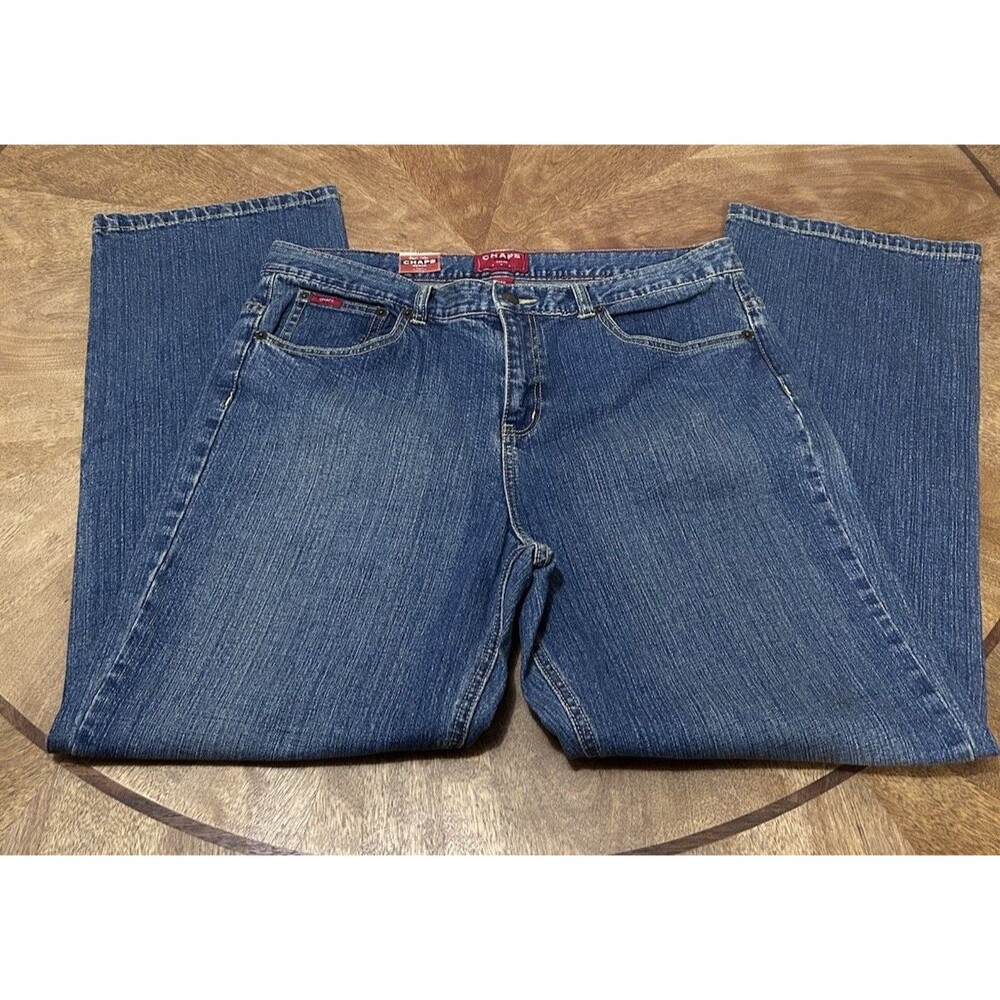 NWT Chaps Denim Delaney Straight Leg Jeans Women’s 14P Petite Blue Mid Rise